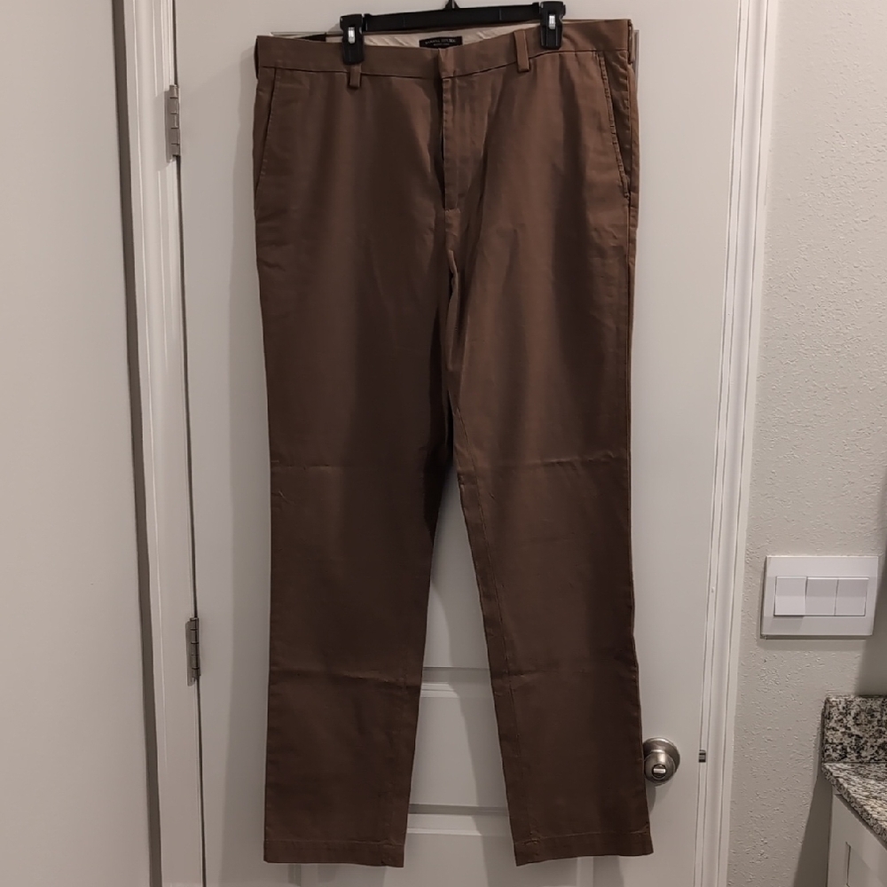 Banana Republic Brown Chinos Flat Front Cotton Blend